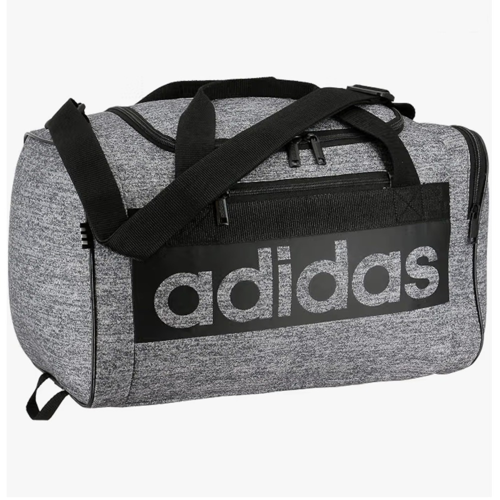 adidas Court Lite Duffel Bag Jersey Onyx Grey/Black Travel Gym Athletic